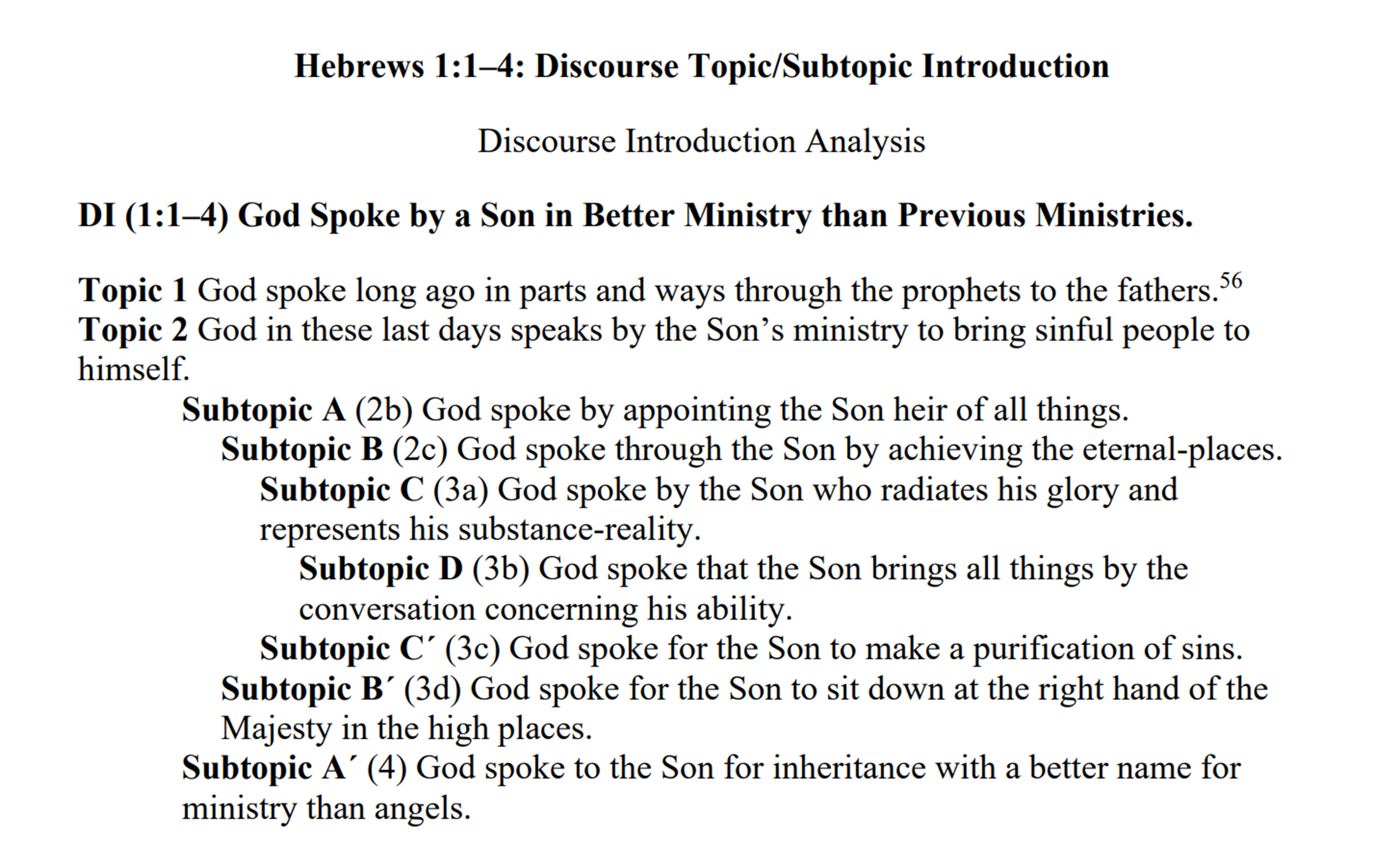 Hebrews Discourse Introduction